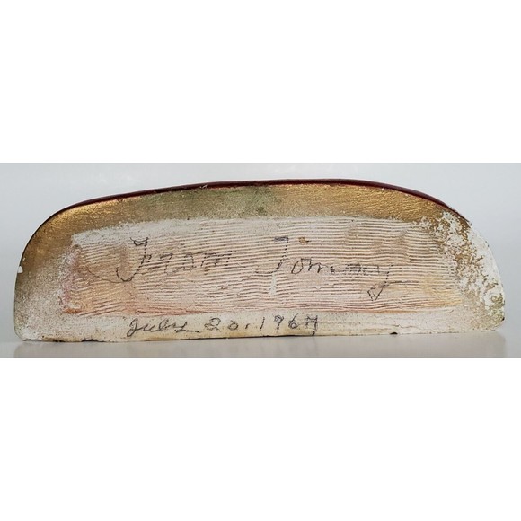 1967 Mother Mary & Baby Jesus Chalkware Bust Religious Christ Madonna Sculpture - Picture 8 of 11